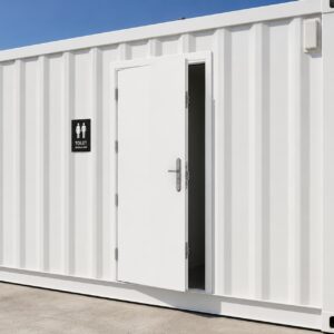 Ablution Unit Toilet Door White Install Example LHO