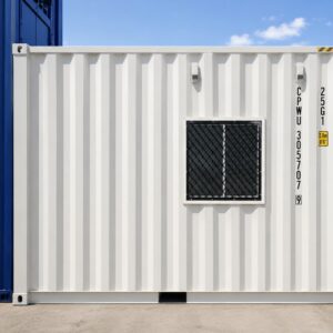 Example of a Shipping Container Window with Security Grille