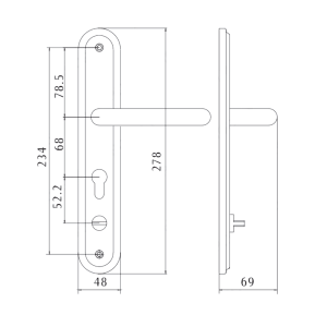 Hooply 918901/2 handle technical drawing