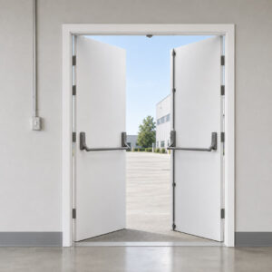 Exidor 285a Adjustable Double Door Panic Bar Installation Example