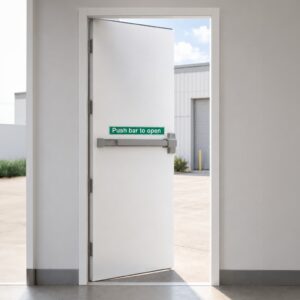 Single Fire Exit Door & Frame with 4 Hinges