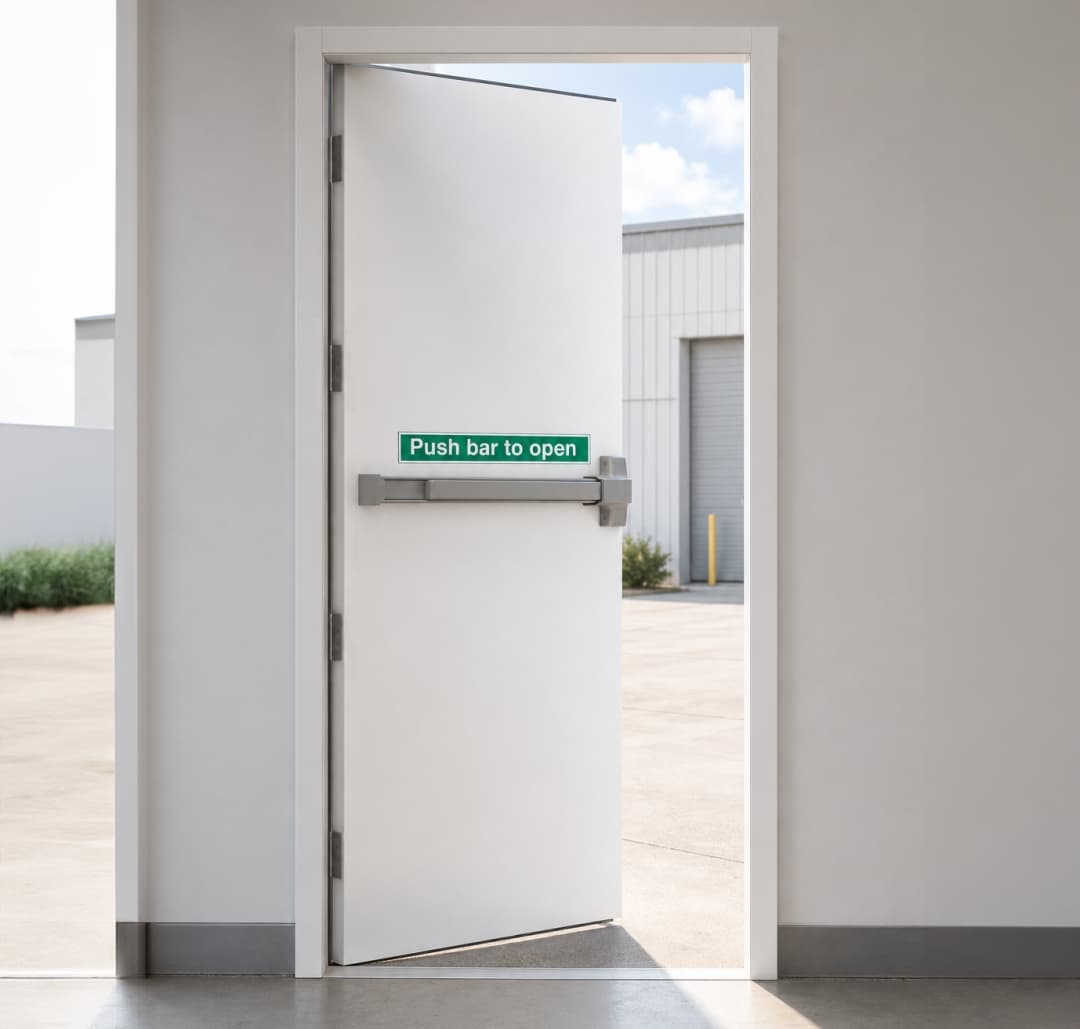 Single Fire Exit Door & Frame with 4 Hinges