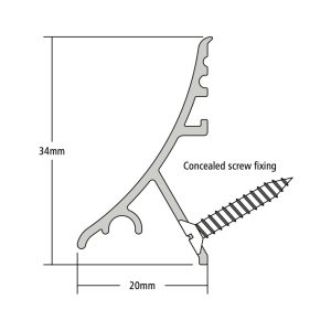 Technical drawing of rain deflector