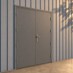 Double Steel Door & Frame Basalt Grey Install Example