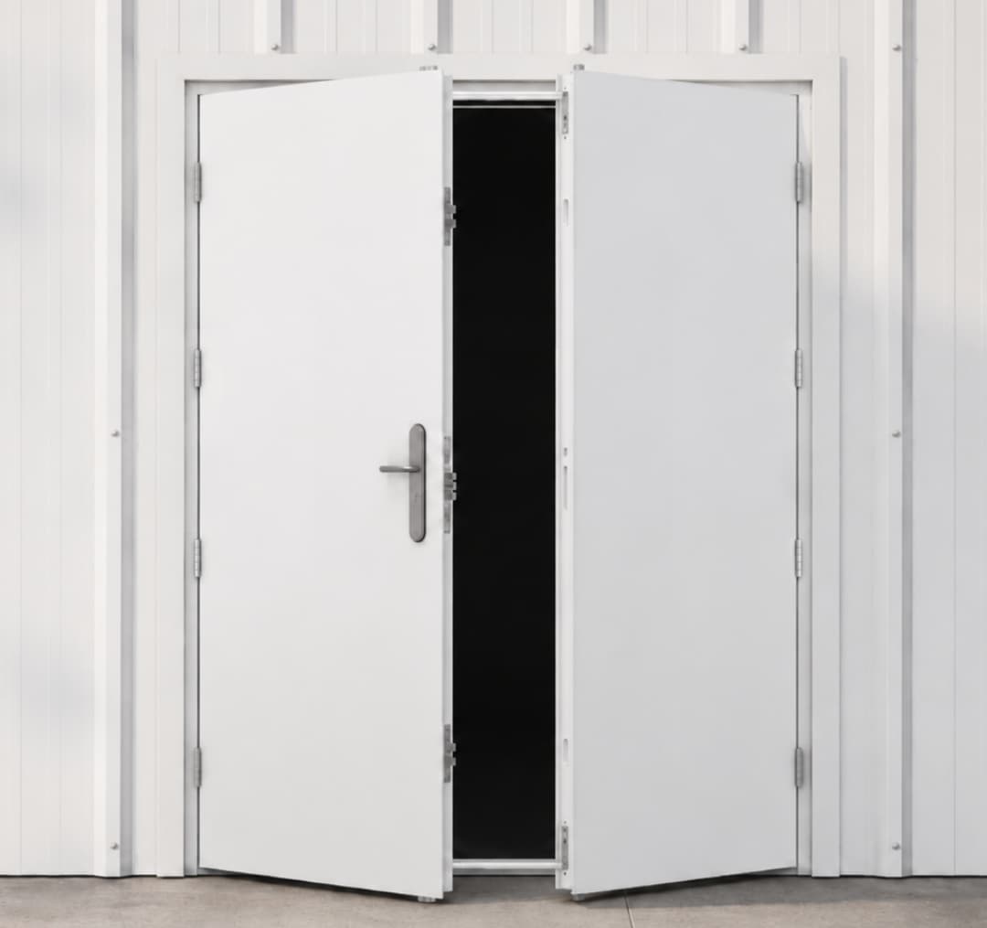 Double Steel Door & Frame Example 2026 with 4 Hinges