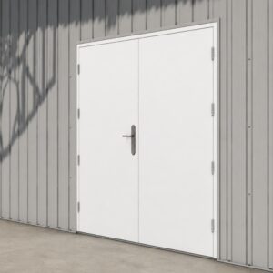 Double Steel Door & Frame White Install Example