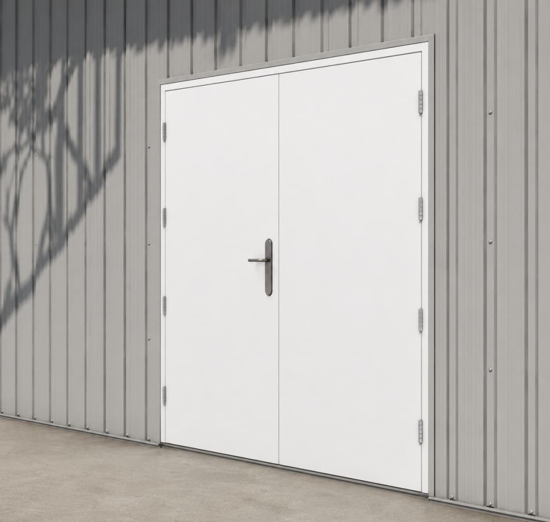 Double Steel Door & Frame White Install Example