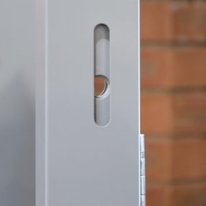 Panels fitted to door frame