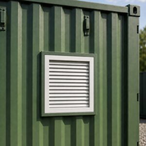 Container Wall Air Relief Grille Green Install Example