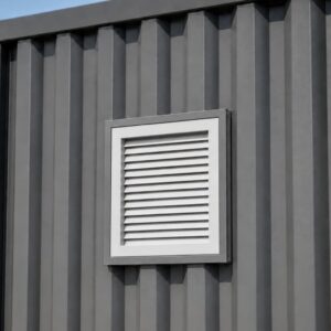 Container Wall Air Relief Grille Grey Install Example