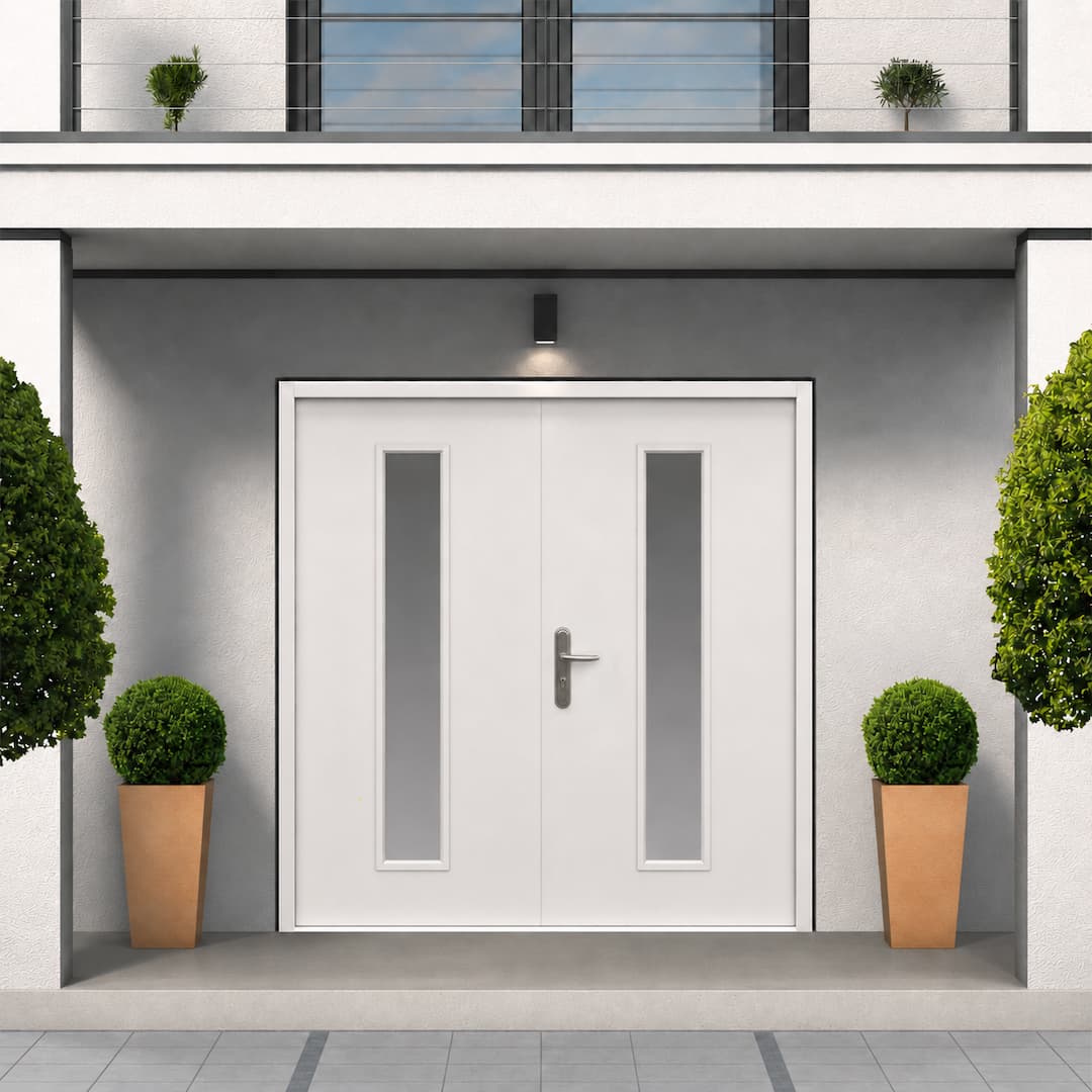 Glazed Double Security Front Door & Frame Example