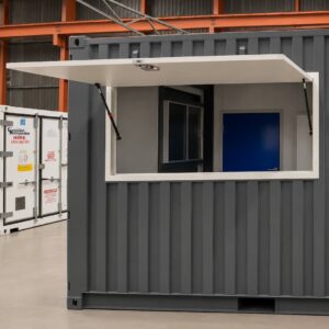 Grey Container Wall Hatch Open Example