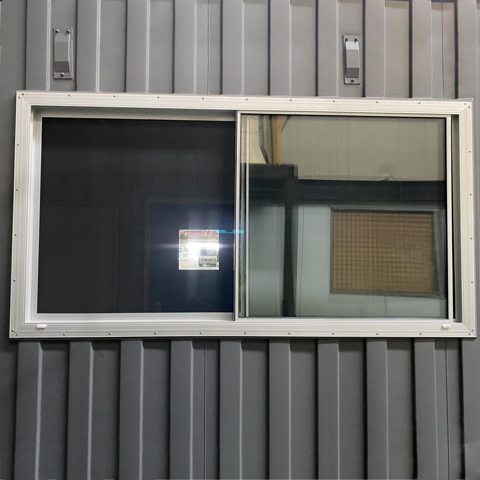 Double glazed sliding shed window latham s steel doors