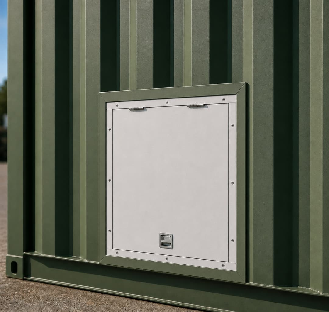 Container Access Hatch Green Install Example