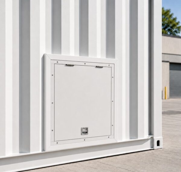 Container Access Hatch White Install Example