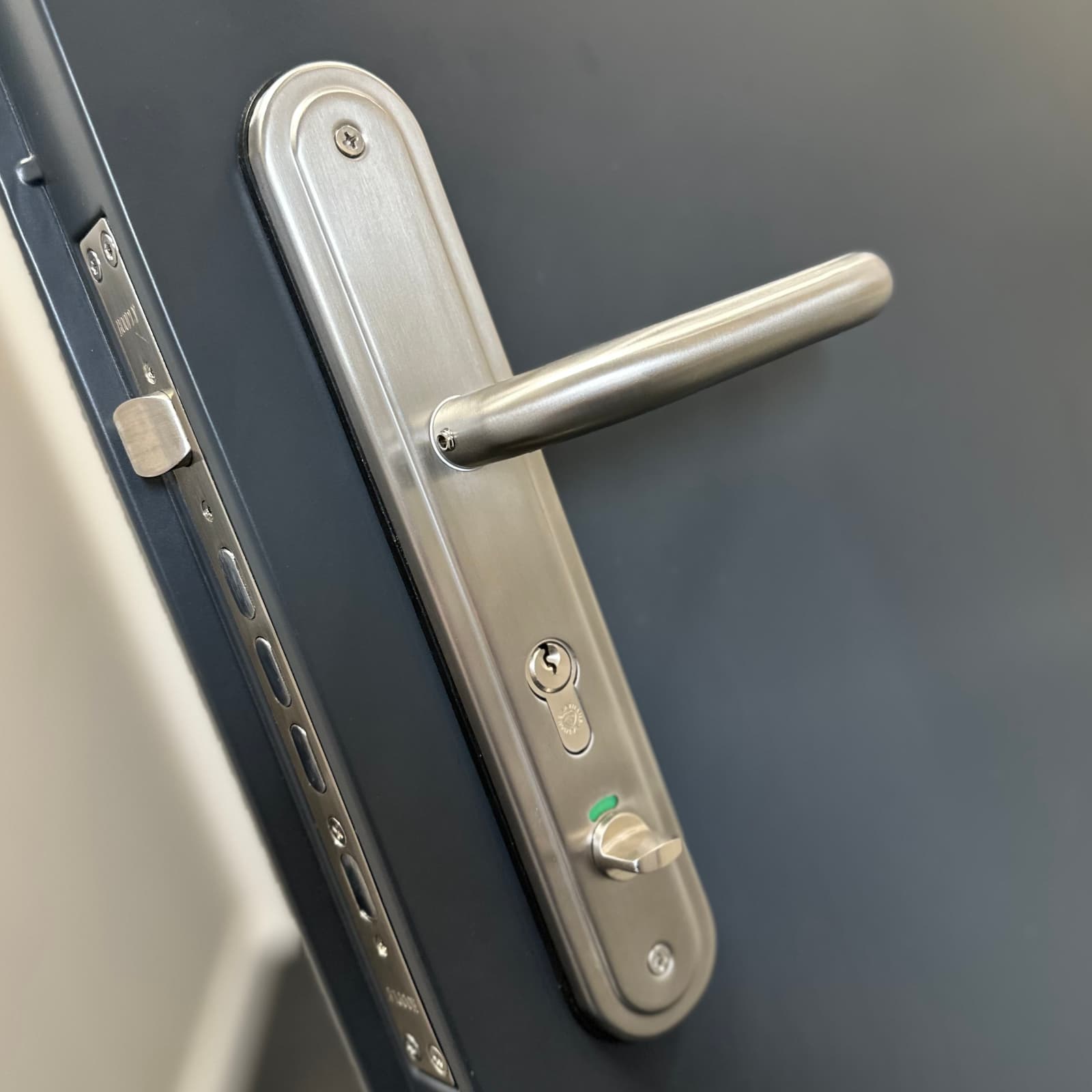 Toilet Door Handle Angled Internal View Example