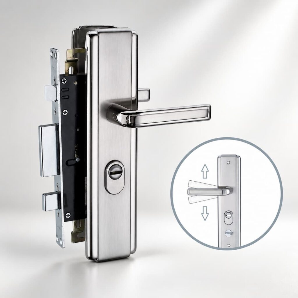 One Motion Escape Handle + Lock - Latham's Security Doorsets (Australia ...
