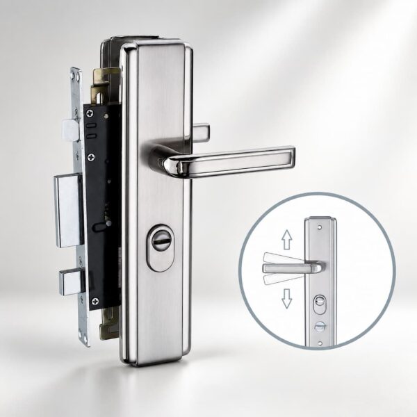 One Motion Escape Handle + Lock with diagram
